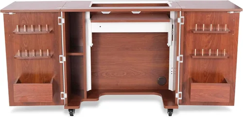 Vista 23 de Gabinete de costura y acolchado Kangaroo Bandicoot de Arrow Sewing con elevación, para sala de estar, color blanco ceniza