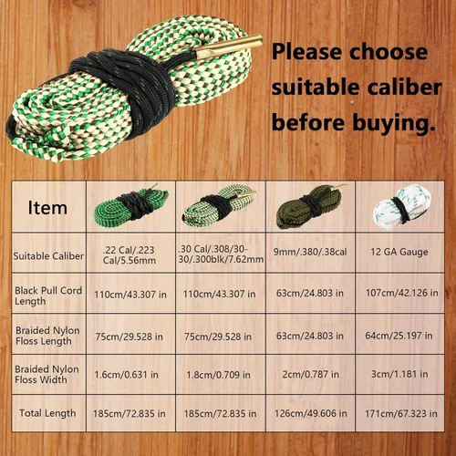 Vista 3 de Cuerda de limpieza reutilizable, Limpiador compacto, Kit de limpieza de barril, Cepillo de latón de limpieza de barril, Herramienta de limpieza