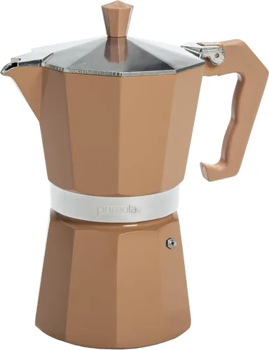 Vista 14 de Primula Cafetera clásica para café expreso y café, olla moka para café italiano y cubano, cafetera Greca, cafeterías, 6 tazas de espresso, azul