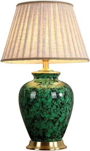 Lamp for Desk Study Table Lamp Retro Ceramic Table Lamp Living Room Sofa Corner Lamp Bedroom Bedside Lamp Desk Lamps for Home Office(Push Button
