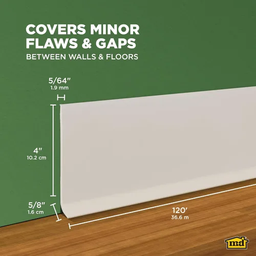 Vista 2 de M D BUILDING PRODUCTS - Vinilo cobertor de pared de base seca 4 pulgadas x 120 pies, rollo a granel, Rojo, 75481