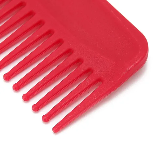 Vista 6 de Peines de dientes anchos, peine desenredante sin mango, peines para cabello húmedo y seco para salón de belleza y hogar (rojo)
