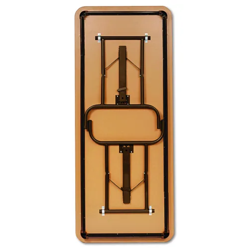 Vista 2 de Iceberg Mesa plegable laminada de madera premium rectangular parte superior gris patas de carbón 18 pulgadas de ancho x 60 pulgadas de largo x 29