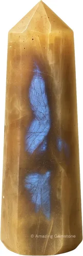 Vista 9 de Amazing Gemstone Torres de cristal de pirita, obelisco de punta de cristal curativo natural para curación de reiki y rejilla de cristal