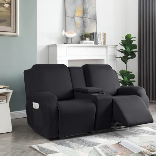 Vista 6 de TAOCOCO Funda para silla reclinable, 3 piezas, tela de poliéster, fundas elásticas para sillas reclinables, protector de muebles reclinables suaves