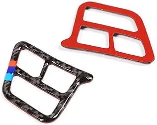 Vista 8 de YIWANG Adhesivos de marco de botón de volante de fibra de carbono real, 2 unids para BMW Serie 3 E90 2005-2012 accesorios de automóvil