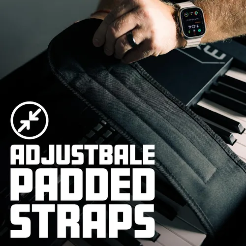 Vista 5 de Estuche ligero Gator con asa retráctil y ruedas, se adapta a teclados estándar de 49 notas y pianos eléctricos, (GK-49)