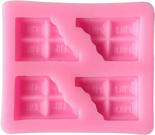 Vista 2 de 2 moldes de silicona con forma de chocolate para hacer dulces de fondant, moldes de chocolate, piruletas, postres, cubitos de hielo, goma, jabón