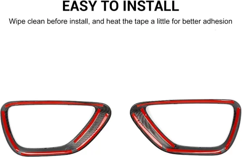 Vista 5 de Jimen Compatible con Jeep Grand Cherokee 2014-2016, cubierta de luz antiniebla delantera, accesorios exteriores (fibra de carbono)