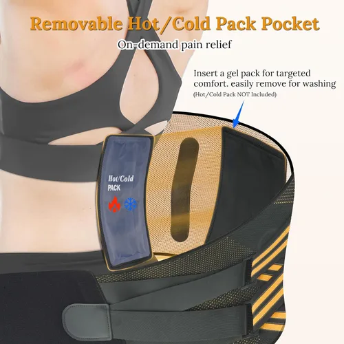 Vista 5 de JIUFENTIAN Soporte de espalda de cobre para dolor de espalda baja con tecnología de apoyo compuesto para hernia de disco, ciática y recuperación