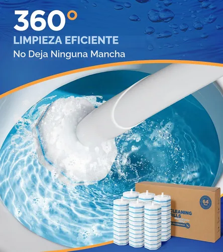 Vista 7 de 64 repuestos para varita de inodoro Clorox, 5 veces limpiadores de inodoro con fórmula exclusiva, limpiador desechable de alta densidad, sin