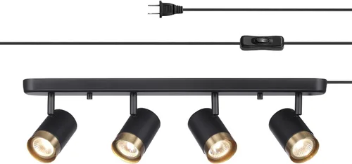 Vista 13 de GLOBE Electric 64000164 - Iluminación de riel enchufable de 17 pulgadas con 3 luces, negro mate, cable de 15 pies, interruptor basculante