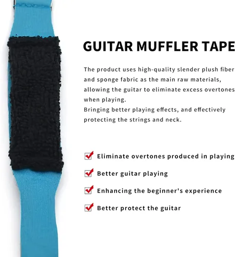 Vista 6 de SAPHUE Amortiguador de cuerda de guitarra de 2 tamaños, cinta de cubierta de cuerda de guitarra, silenciador de bajo ajustable, cinta silenciosa