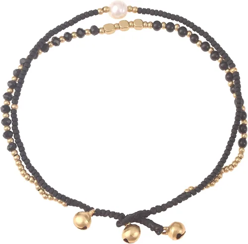 Vista 24 de Made by Nami Boho Surfer Anklet Waterproof & Adjustable Beaded Anklets for Women Beachy Ankle Bracelet Made from Waxed Cotton Rope and Beads for