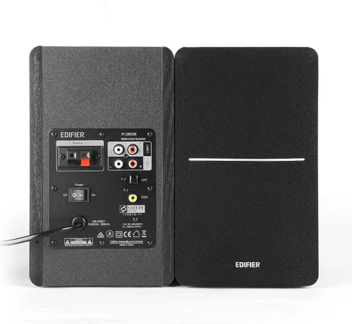 Vista 5 de Parlantes de estantería R1280DB de Edifier alimentados por Bluetooth. Entrada óptica. Monitores de estudio inalámbricos. Parlante de campo cercano