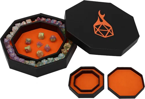 Vista 4 de Forged Dice Co. Redondel para dados Charola para tirar y guardar dados Compatible con todos los juegos de dados, D&D y RPG