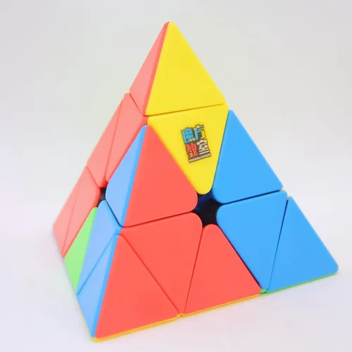 Vista 4 de Bukefuno Moyu MoFang JiaoShi Meilong Pirámide Cubo sin pegatinas Magic Cubing Pyraminx Meilong 3x3 Speed Cube Moyu Pirámide Puzzle Educativo