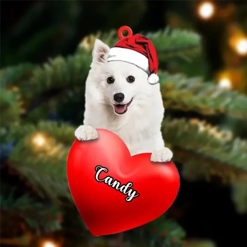 Vista 17 de Amantes de los perros de Navidad, corazón de perro de Navidad disponible para muchos perros Malamute de Alaska, adorno de Navidad, adorno