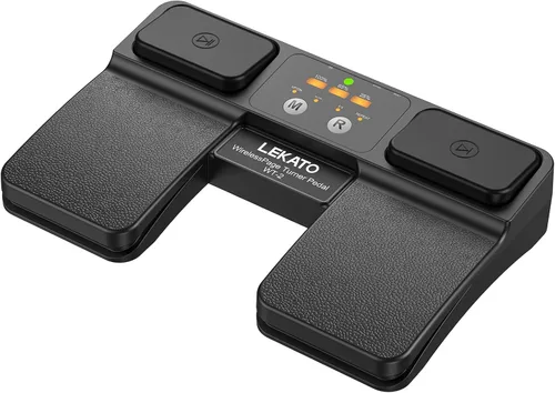 Vista 9 de LEKATO Girador de páginas inalámbrico Bluetooth para iPad, tabletas, teléfonos Android e iOS, pedal silencioso USB iPad para músicos, control