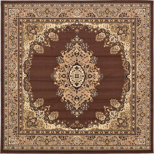 Vista 104 de Rugs.com, colección Amaya - Alfombra de pelo medio marrón de 2 x 3 pies perfecta para entradas, cocinas, rincones para desayunar, piezas de realce