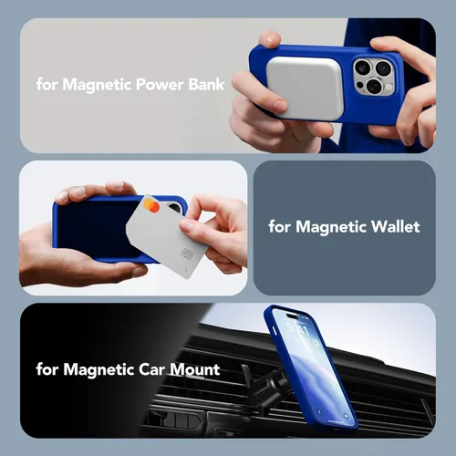Vista 1108 de GONEZ Funda magnética para iPhone 14, compatible con Magsafe, con protector de pantalla + protector de cámara, forro de microfibra antiarañazos