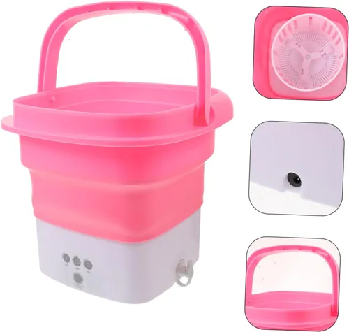 Vista 7 de OSALADI Lavadora portátil mini carpeta de lavandería compacta para apartamentos dormitorios viajes nosotros enchufe estándar