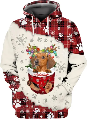 Vista 25 de Sudadera con capucha 3D personalizada para perro, diseño de perro con nombre personalizado, sudadera con capucha de perro de amor, camisa de perro