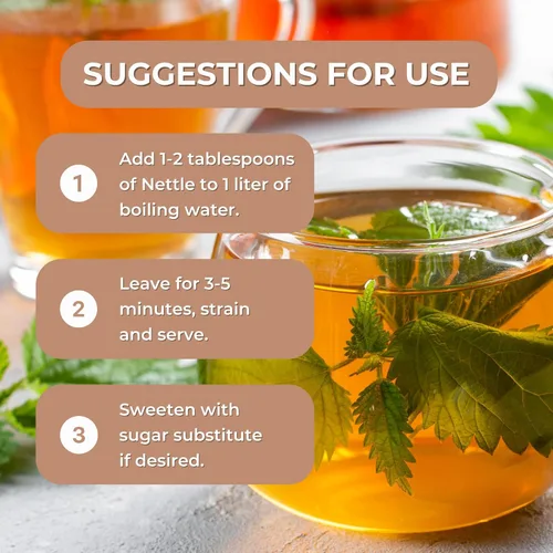 Vista 4 de Hanan Té de ortiga Hierba de hoja suelta 1.06 oz Té de ortiga seco totalmente natural, Te de Ortiga de Perú - Hierbas y suplemento 1.06 oz