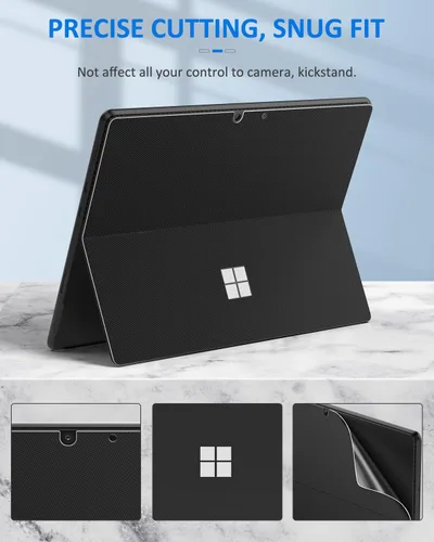 Vista 8 de MoKo Funda + calcomanía de piel sintética para Microsoft Surface Pro 8 de 13 pulgadas con pantalla táctil de 2021, cubierta protectora resistente