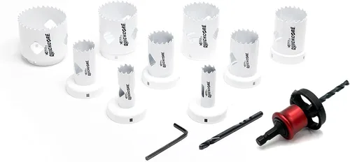 Vista 6 de Disston QUICKCORE - Juego de 13 piezas - sierras de agujero de 3/4", 7/8", 1 1/8", 1-3/8", 1-1/2", 1-3/4", 2", 2 1/8" y 2-1/2" y eje de cambio