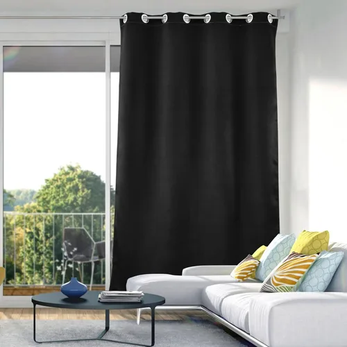 Cortinas opacas negras para dormitorio, 84 pulgadas, 1 panel, cubierta de ventana para dormitorio y sala de estar, cortinas divisorias para