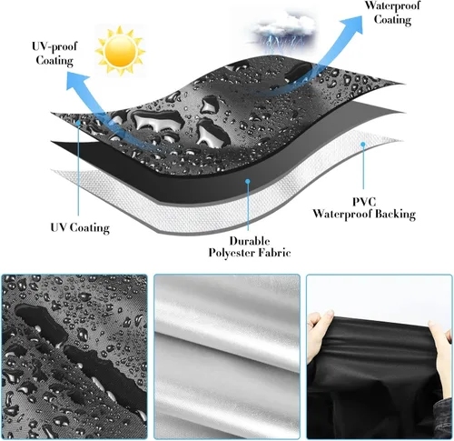 Vista 8 de Cubierta para Carrito de Exteriores para Carritos Rodantes WDT de 3 Niveles con Ruedas de Capacidad de 990 Libras, Cubierta Impermeable de Servicio