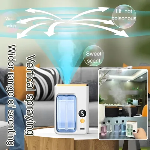 Vista 7 de Difusor automático de aromaterapia, difusor de aceite esencial para el hogar, versión digital del difusor de aroma, difusor de aroma reemplazable