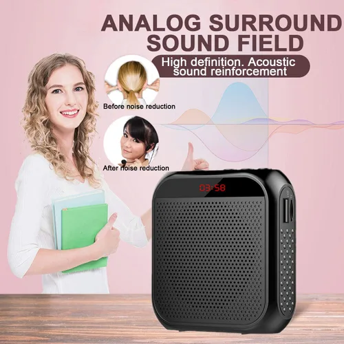 Vista 5 de Amplificador de voz portátil para profesores, micrófono recargable para profesores, amplificador de altavoz pequeño con micrófono con cable, sistema