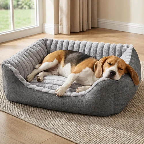 Vista 11 de Avont Dog Bed for Small Pets, Plush Foam, Washable, Low Entry, Grey
