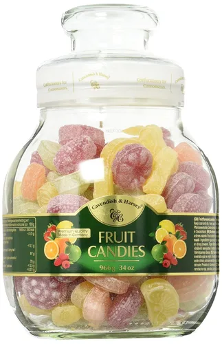 Cavendish & Harvey | Gotas de caramelo duro frutal | Frasco de 34 onzas