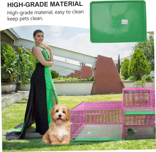 Vista 3 de POPETPOP Bandeja de jaula grande para conejos, accesorios para conejos, bandejas para jaula de perro, bandeja de repuesto para perrera