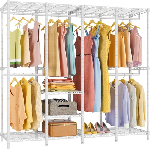 Vista 9 de VIPEK V40 Perchero de Ropa Mediano de Servicio Pesado Perchero de Ropa para Colgar Ropa, Percheros de Ropa Multifuncionales para Dormitorio