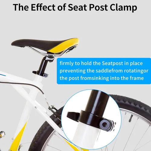 Vista 7 de NUWAB Abrazadera de poste de asiento de bicicleta premium, collar de tija de sillín de liberación rápida para bicicleta con aleación de aluminio