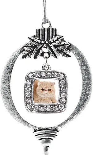 Vista 47 de Inspired Silver - Adorno de flor de iris - Adornos navideños con dije cuadrado de plata con joyas de circonita cúbica