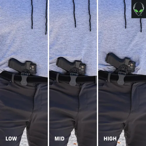 Vista 8 de Funda Alien Gear Photon - IWB o OWB, Mano Derecha o Izquierda, Lista para Ópticas, Opciones de Luz Compacta o Sin Luz - Múltiples Ajustes Disponibles