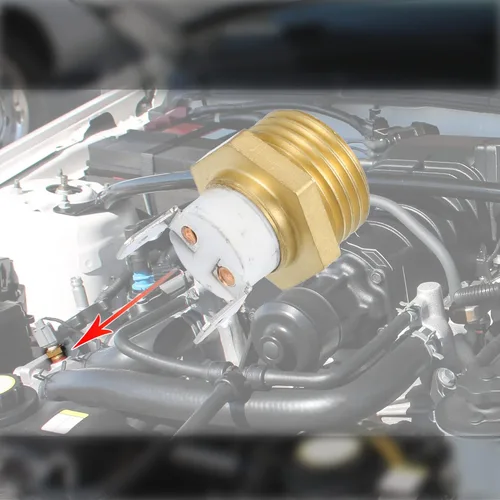 Vista 2 de X AUTOHAUX Interruptor de sensor térmico universal de temperatura del ventilador de refrigeración del motor del radiador automotriz 1/2 '' NPT