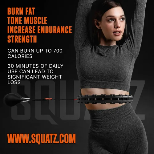 Vista 5 de SQUATZ Hula Hoop de ejercicio para adultos para pérdida de peso – Hula Hoop ponderado para entrenamiento, aro de hula-hoop ponderado ajustable