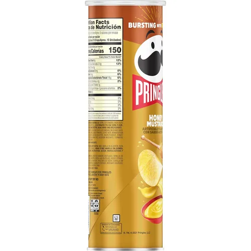 Vista 7 de Pringles Papas fritas bocadillos de almuerzo aperitivos sobre la marcha mostaza de miel lata de 55 onzas 1 lata