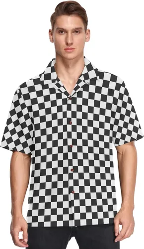 Fisyme Camisa hawaiana para hombre, ajuste holgado, manga corta, con botones, camisas casuales para la playa
