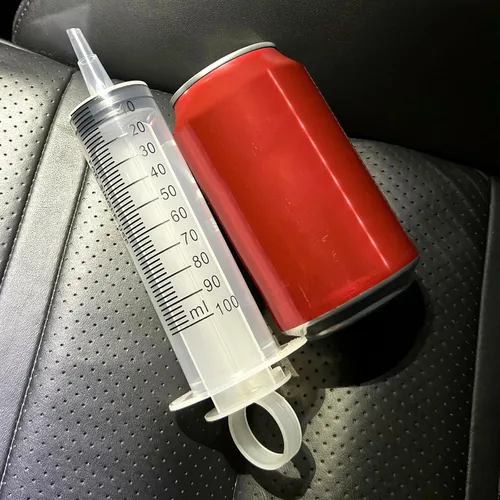 Vista 2 de Paquete de 2 jeringas grandes de 3.4 fl oz/cc, jeringas líquidas de plástico selladas individualmente con medición para laboratorios científicos