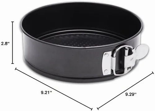 Vista 8 de Hiware Juego de sartenes de forma de resorte de 4 pulgadas - 4 piezas de sartén antiadherente pequeña para mini tartas de queso, pizzas y quiches