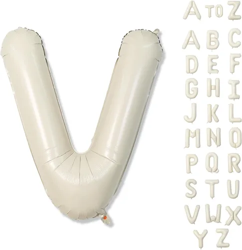 Vista 73 de Globos beige de 40 pulgadas con números grandes 3, globos de helio de dígito 3 de color blanco marfil autoinflables para terceras niñas, globos