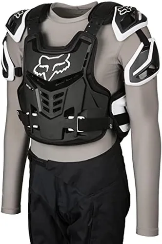 Vista 4 de Fox Racing Raptor Chaleco de Motocross para Bicicleta de Tierra CE Protector de Pecho, Negro/Blanco, Pequeño/Mediano