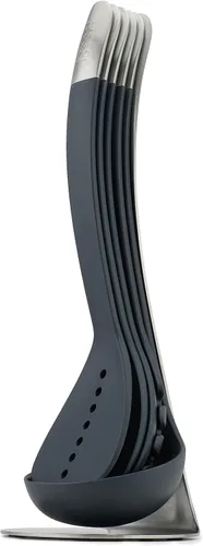 Joseph Joseph Juego de utensilios de cocina encajables compactos de 5 piezas con soporte magnético, organización, apto para lavavajillas -